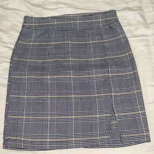 Garage plaid mini pencil skirt